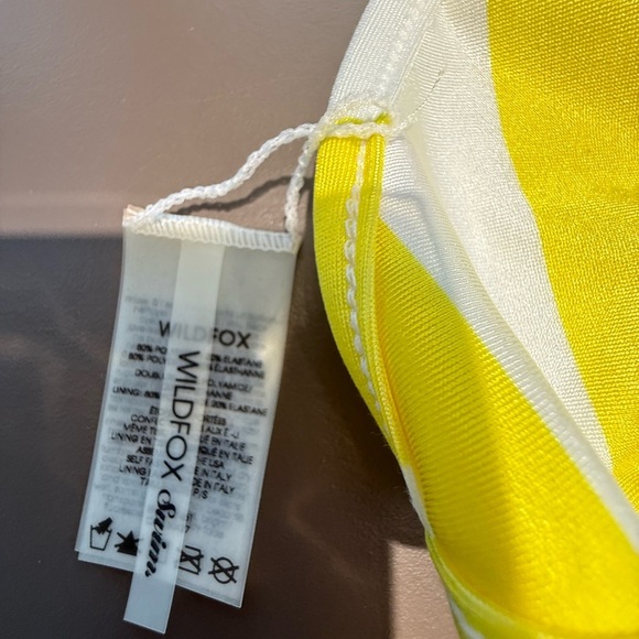NWOT Wildfox Yellow White Striped/Emoji Bikini Swimsuit Size XS MSRP $140 - Picture 7 of 7